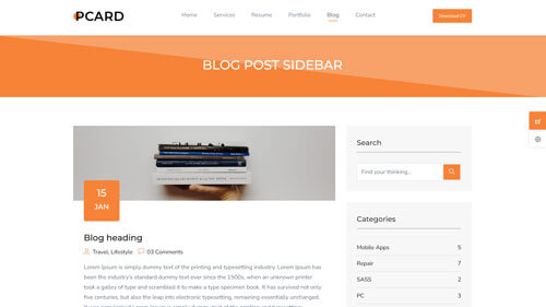 Image Preview of Blog Post Right Sidebar Product