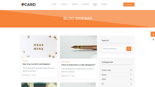 Image Preview of Blogs Right Sidebar Product