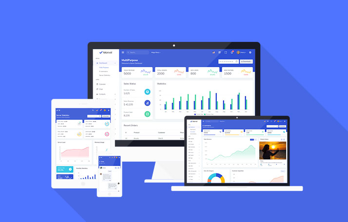 Marvel – Angular Admin Dashboard Template for SaaS, CRM, Ecommerce & Analytics