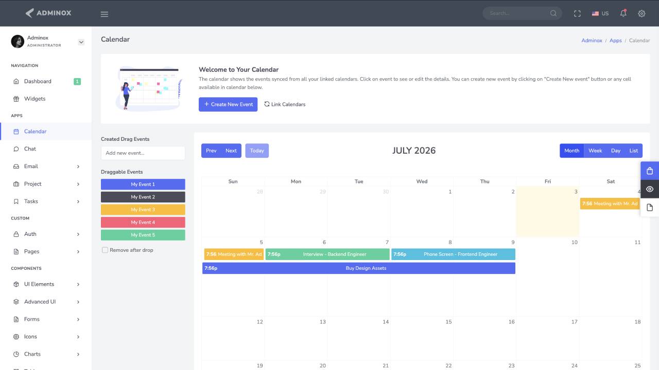 FullCalendar Angular Integration