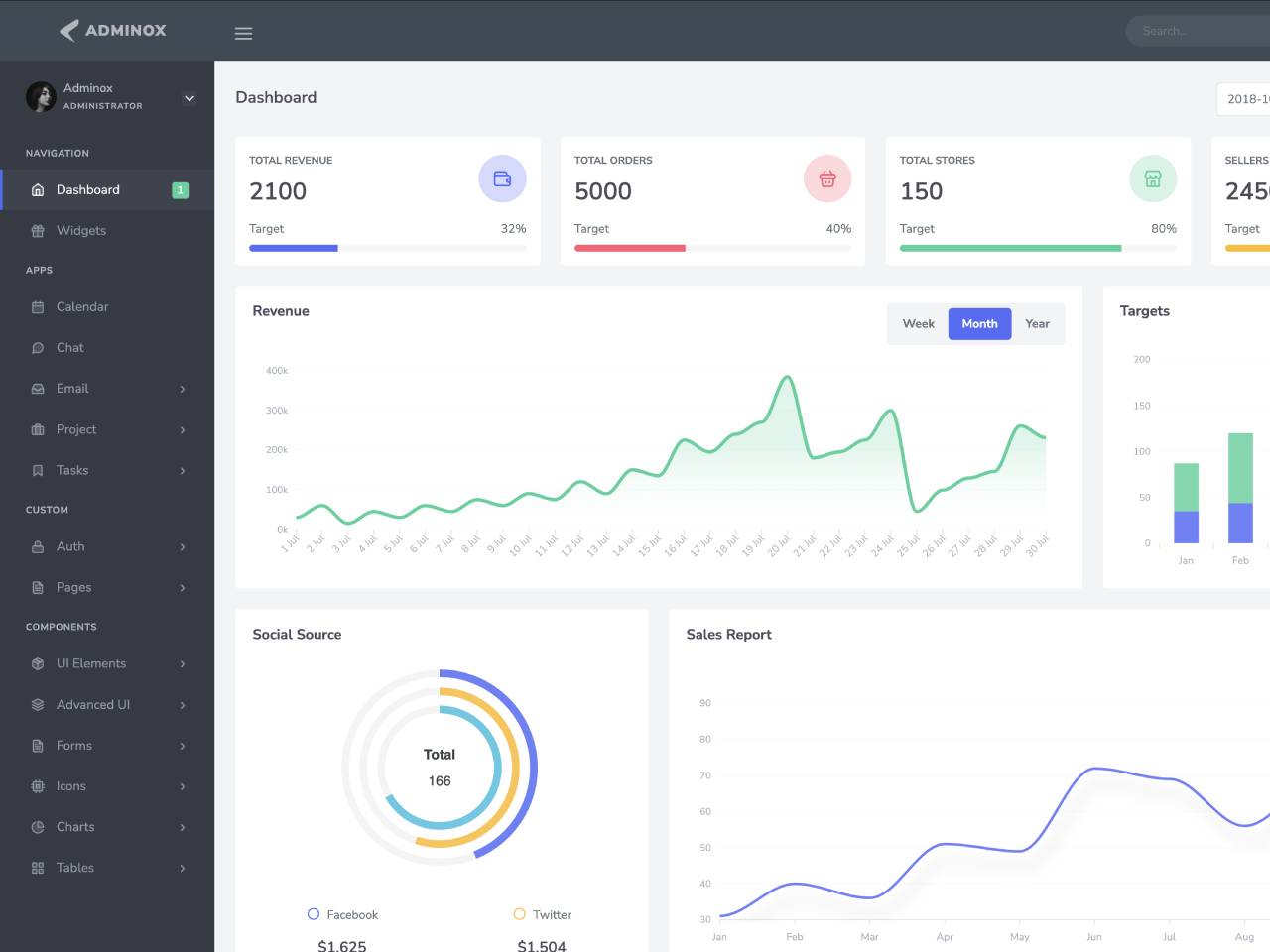 Dark sidebar layout