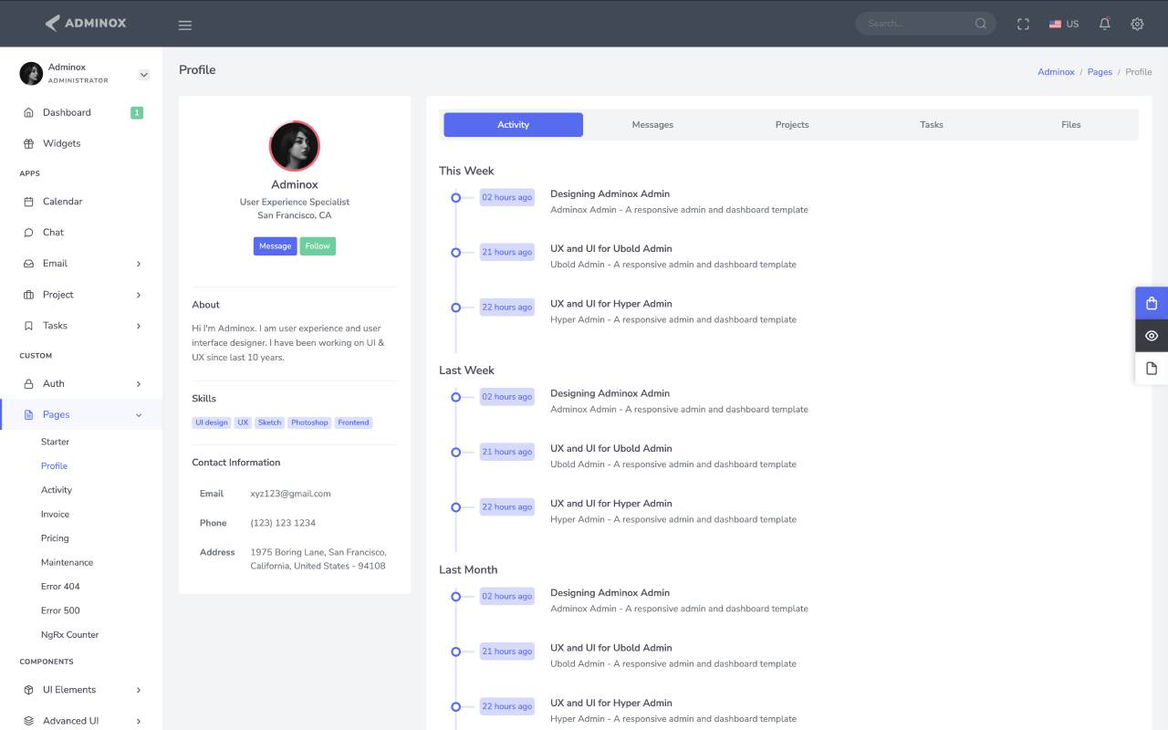 User Profile Page