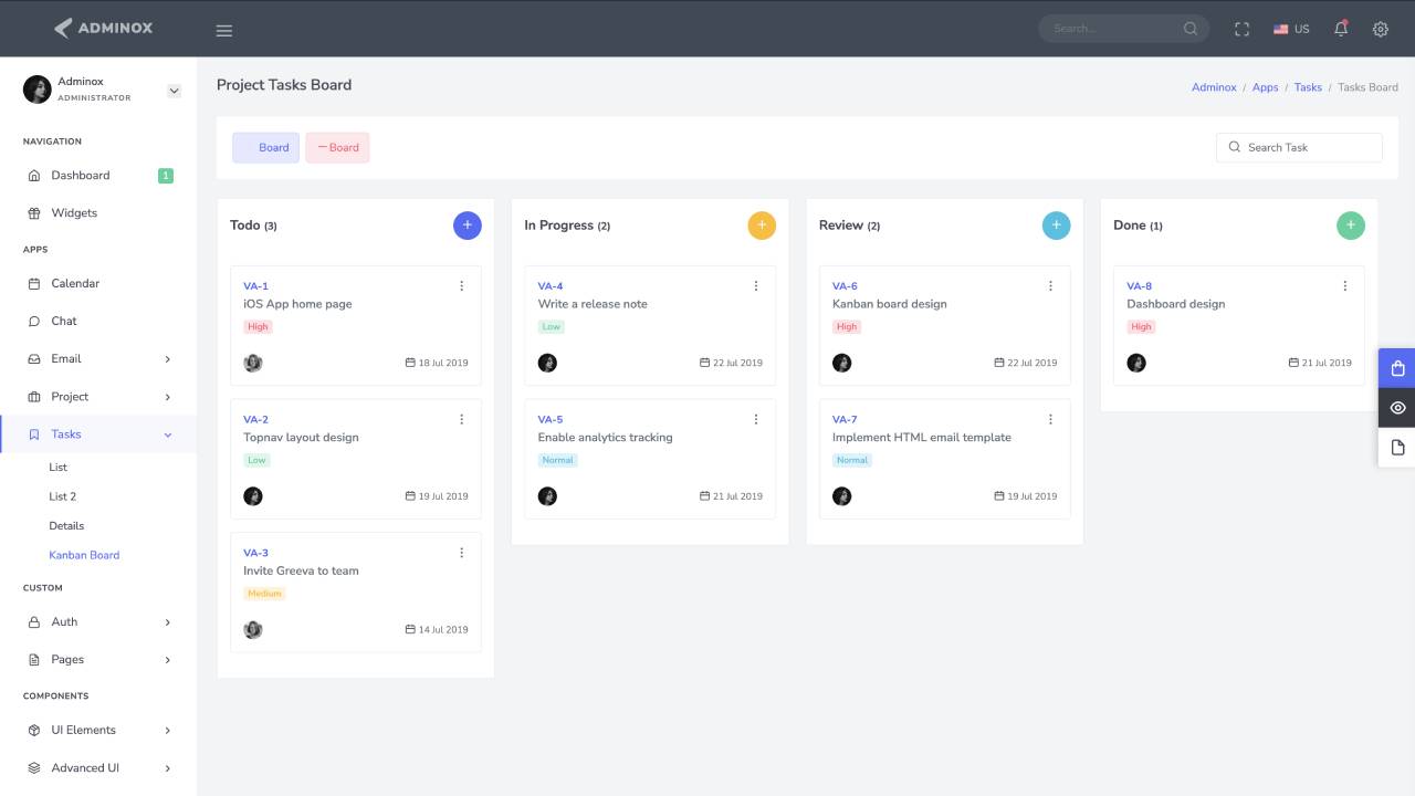 Kanban Drag and Drop Task Board