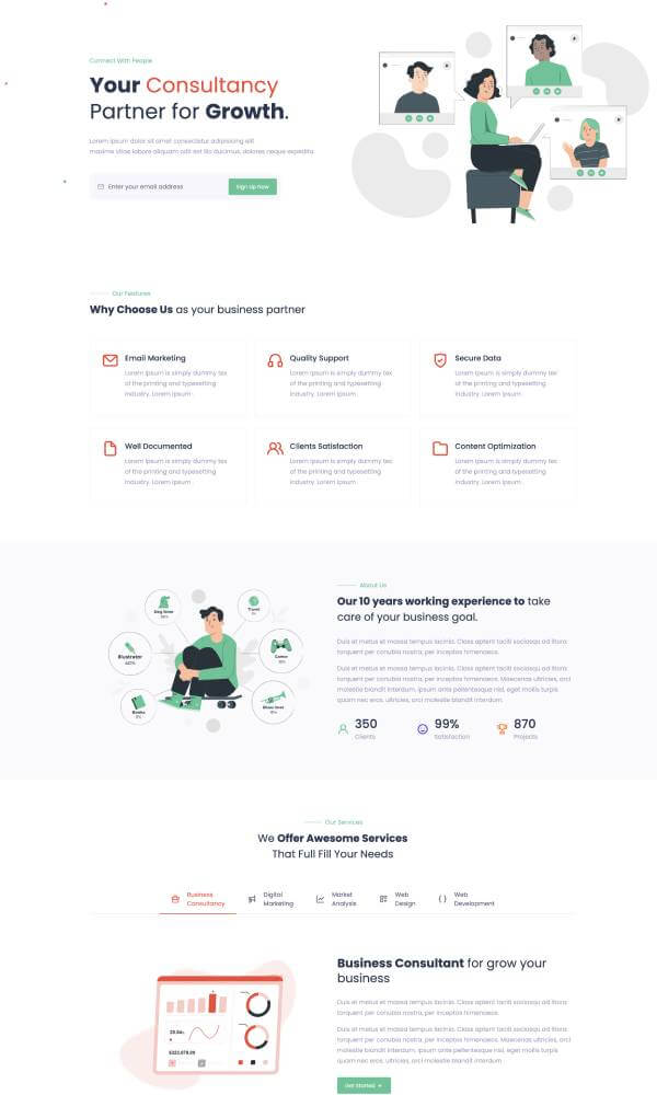 about consult Bootstrap template