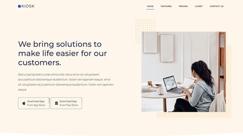 Kiosk – HTML5 Angular Landing Page Template for SaaS Startups and Mobile Apps