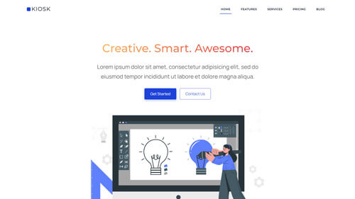 Kiosk Preview – Premium Angular One-Page Template for Apps and Business Websites