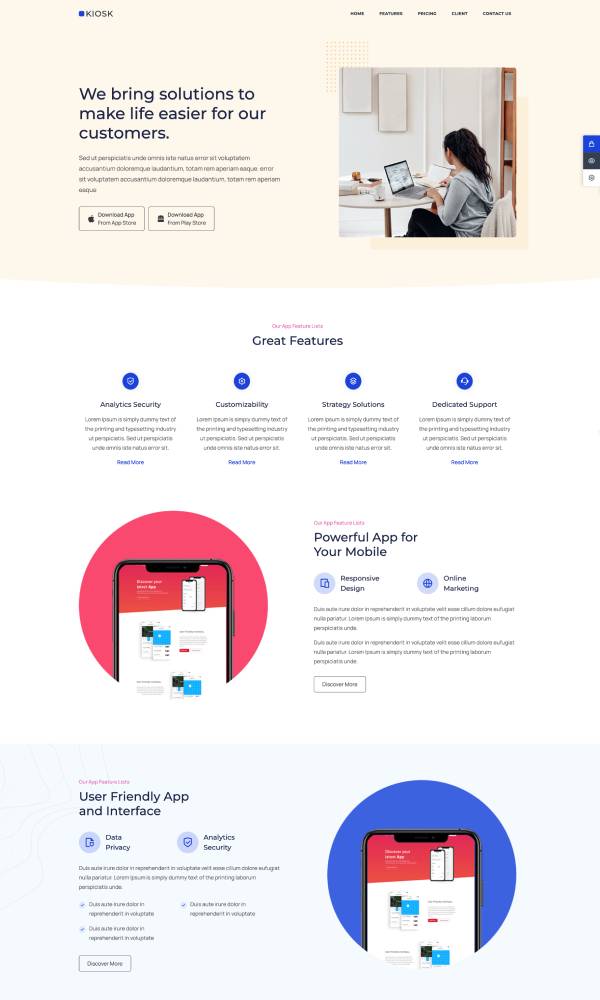 about Kiosk Bootstrap template