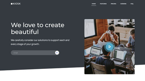 Kiosk Bootstrap Landing Page – App Showcase with Modern Layout and Feature Highlights
