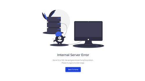 Kiosk 500 Page – Responsive Bootstrap Error Page Template