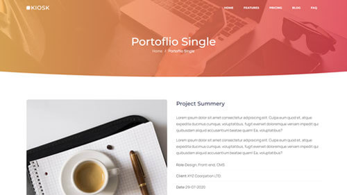 Kiosk Work Page – HTML5 Bootstrap Portfolio Template for Portfolio Showcases