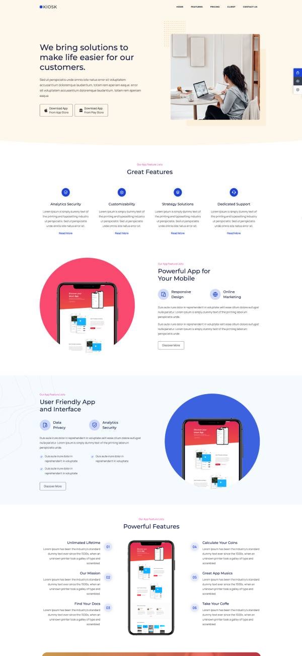 about Kiosk Angular template