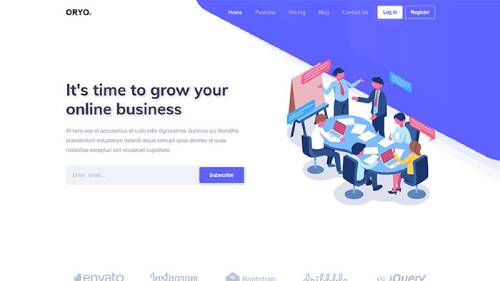 ORYO Angular Landing Page – Responsive Angular App Landing Page Template with Modern UI