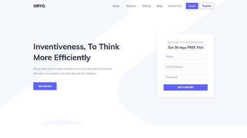 ORYO Angular App Template – Modern Angular App Landing Page Layout