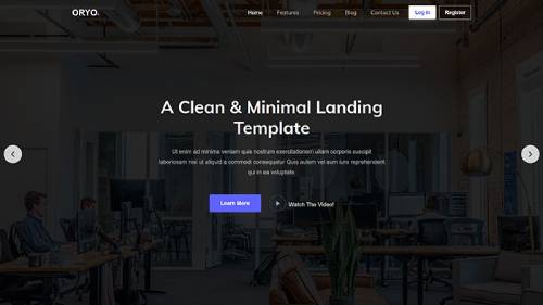 ORYO Angular Website Template – SaaS Startup Landing Page Design