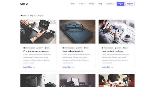 ORYO Angular Template – Angular Blog Page for SPA and SaaS Websites