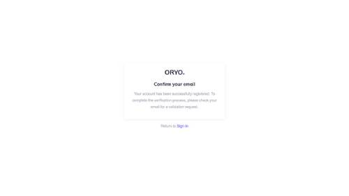 ORYO Angular Template – Angular Confirm Page for Secure Web Apps