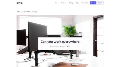ORYO React Blog Template – React Blog Post Page for SPA Websites