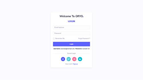ORYO React Template – React Login Page for Web Apps and SaaS