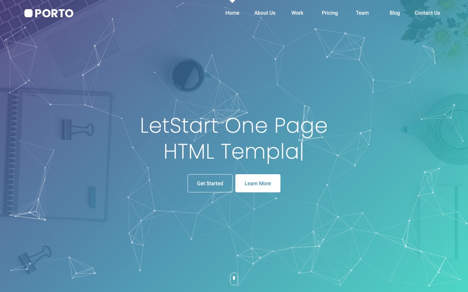 Porto Angular 22 template homepage 15: Corporate Gradient