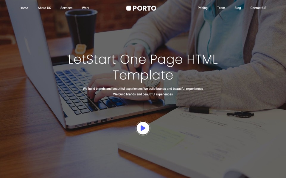 Porto Angular 22 template homepage 2: Conversion Landing Page