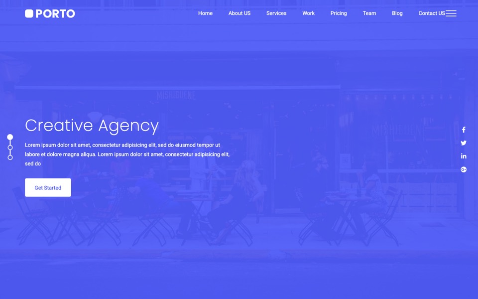 Porto Angular 22 template homepage 3: Clean App Template