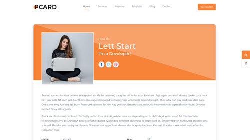 Live demo of Procode landing page template