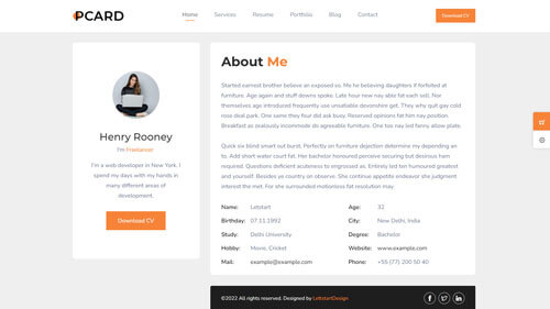 Procode Bootstrap personal portfolio design